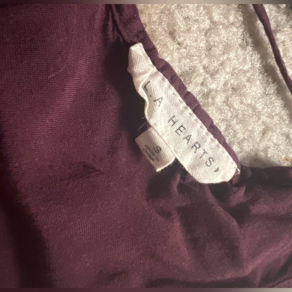 LA Hearts Maroon Crochet Lace and Ruffled Peplum Top - Picture 4 of 5